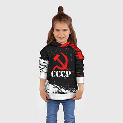 Толстовка-худи детская Ссср - серп и молот - крапинки, цвет: 3D-белый — фото 2