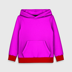 Толстовка-худи детская Однотонный розовый неоновый Пион, цвет: 3D-красный