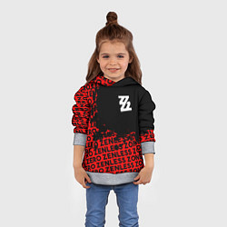Толстовка-худи детская Zenless Zone Zero капля арт, цвет: 3D-меланж — фото 2
