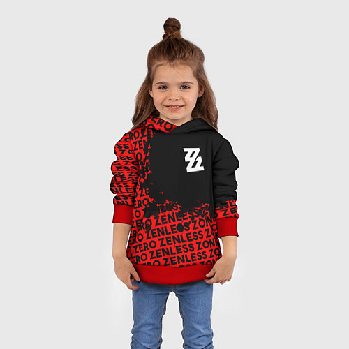 Детская толстовка Zenless Zone Zero капля арт / 3D-Красный – фото 4