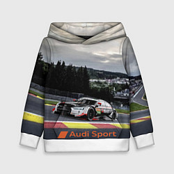 Толстовка-худи детская Audi Sport Racing team Ауди Спорт Гоночная команда, цвет: 3D-белый