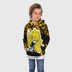 Толстовка-худи детская Клинок, рассекающий демонов Зеницу, цвет: 3D-белый — фото 2