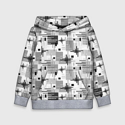 Детская толстовка Черно белый ретро геометрический узор