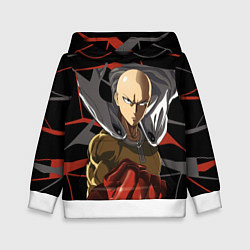 Толстовка-худи детская Сайтама-человек удара, цвет: 3D-белый