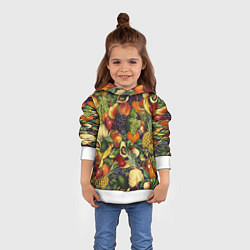 Толстовка-худи детская Вкусные Летние Фрукты, цвет: 3D-белый — фото 2