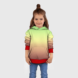 Толстовка-худи детская Градиент Фисташки Gradient, цвет: 3D-красный — фото 2