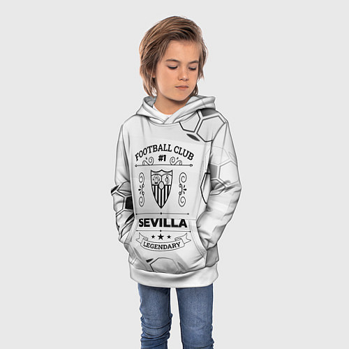 Детская толстовка Sevilla Football Club Number 1 Legendary / 3D-Белый – фото 3