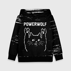Толстовка-худи детская Группа Powerwolf и Рок Кот, цвет: 3D-черный