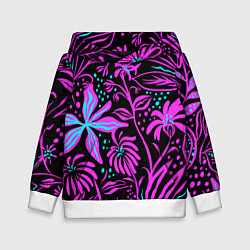 Толстовка-худи детская Цветочная композиция Fashion trend, цвет: 3D-белый