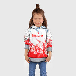 Толстовка-худи детская Arsenal пламя, цвет: 3D-меланж — фото 2