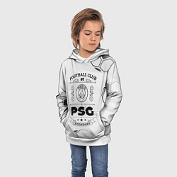 Толстовка-худи детская PSG Football Club Number 1 Legendary, цвет: 3D-белый — фото 2