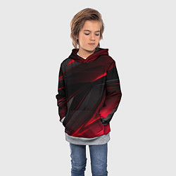Толстовка-худи детская Красно-черный фон, цвет: 3D-меланж — фото 2