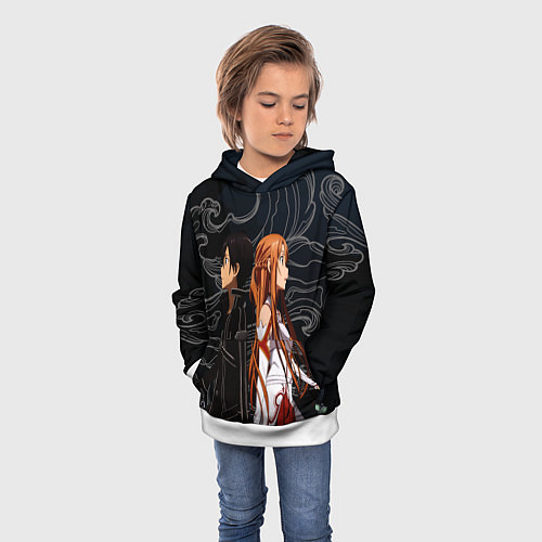 Детская толстовка Кирито и Асуна - Sword Art Online / 3D-Белый – фото 3