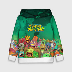 Толстовка-худи детская Персонажи Мои поющие монстры, цвет: 3D-белый