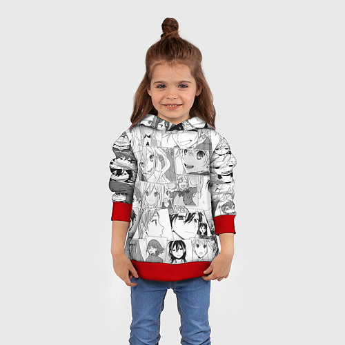 Детская толстовка Horimiya pattern / 3D-Красный – фото 4