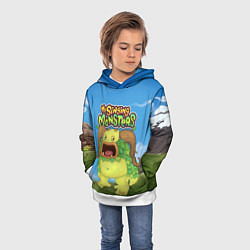 Толстовка-худи детская My singing monsters Избалолист Entbrat, цвет: 3D-белый — фото 2