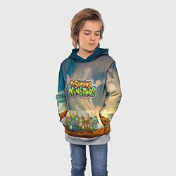 Толстовка-худи детская My singing monsters САХАСЕМЬЯ, цвет: 3D-меланж — фото 2