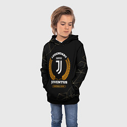 Толстовка-худи детская Лого Juventus и надпись Legendary Football Club на, цвет: 3D-черный — фото 2