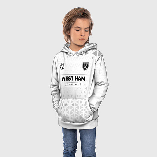 Детская толстовка West Ham Champions Униформа / 3D-Белый – фото 3