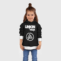 Толстовка-худи детская Linkin Park логотип и надпись, цвет: 3D-белый — фото 2