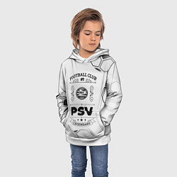 Толстовка-худи детская PSV Football Club Number 1 Legendary, цвет: 3D-белый — фото 2