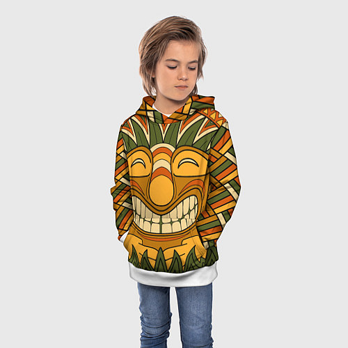 Детская толстовка Polynesian tiki LUCKY / 3D-Белый – фото 3
