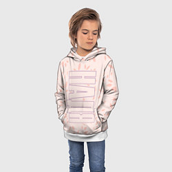 Толстовка-худи детская Имя Надя по-вертикали с розовым фоном, цвет: 3D-белый — фото 2