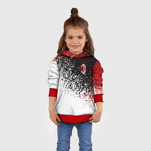 Детская толстовка Ac milan краска / 3D-Красный – фото 4