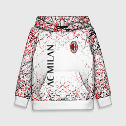 Толстовка-худи детская Ac milan logo, цвет: 3D-белый