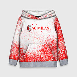 Толстовка-худи детская Ac milan красные брызги, цвет: 3D-меланж