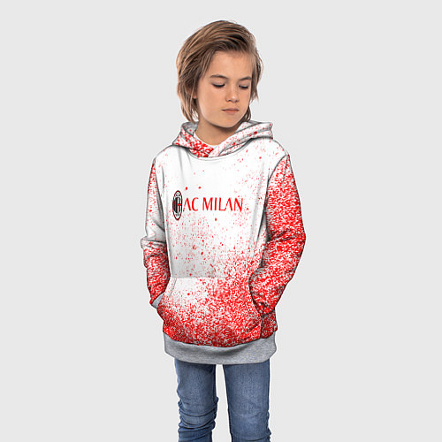 Детская толстовка Ac milan красные брызги / 3D-Меланж – фото 3