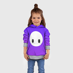 Толстовка-худи детская Fall Guy violet, цвет: 3D-меланж — фото 2