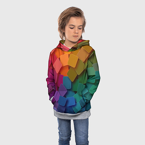 Детская толстовка Яркий щит / 3D-Меланж – фото 3