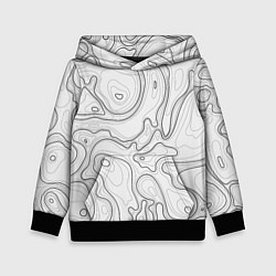 Толстовка-худи детская Топографическая Карта Гор, цвет: 3D-черный