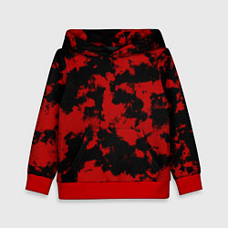 Толстовка-худи детская Черно-красная абстракция, цвет: 3D-красный