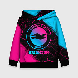 Толстовка-худи детская Brighton Neon Gradient, цвет: 3D-черный