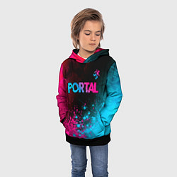 Толстовка-худи детская Portal Neon Gradient, цвет: 3D-черный — фото 2