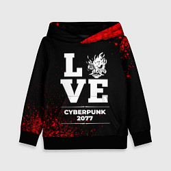 Толстовка-худи детская Cyberpunk 2077 Love Классика, цвет: 3D-черный