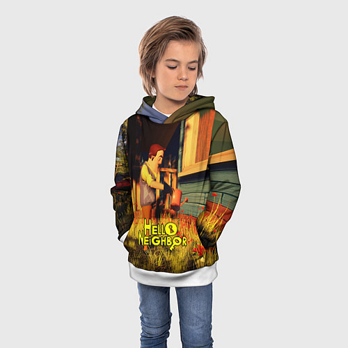 Детская толстовка Hello Neighbor Привет сосед Сосед поливает / 3D-Белый – фото 3