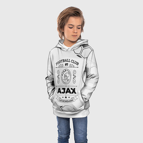 Детская толстовка Ajax Football Club Number 1 Legendary / 3D-Белый – фото 3