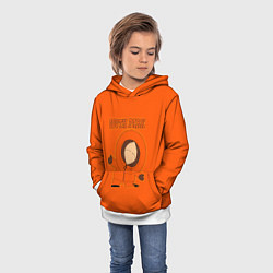 Толстовка-худи детская Южный Парк - на оранжевом фоне, цвет: 3D-белый — фото 2