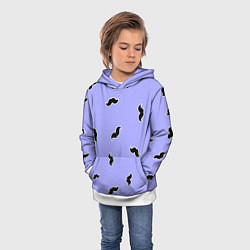 Толстовка-худи детская Много усов, цвет: 3D-белый — фото 2