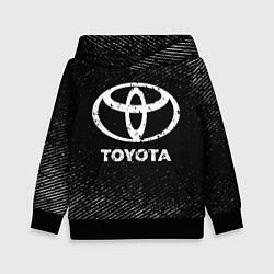 Толстовка-худи детская Toyota с потертостями на темном фоне, цвет: 3D-черный
