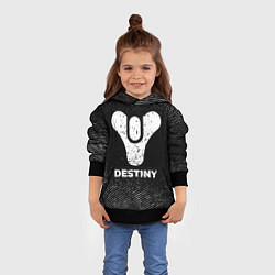 Толстовка-худи детская Destiny с потертостями на темном фоне, цвет: 3D-черный — фото 2