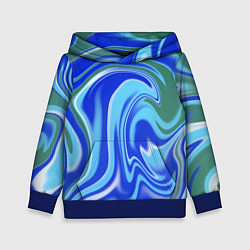 Детская толстовка Тай-дай с синим, зелёным и белым цветом