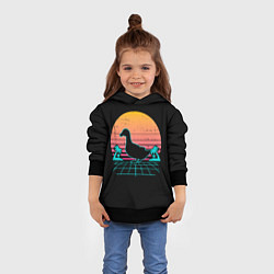 Толстовка-худи детская Ретро утка, цвет: 3D-черный — фото 2