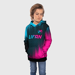 Толстовка-худи детская Lifan Auto Neon Gradient, цвет: 3D-черный — фото 2