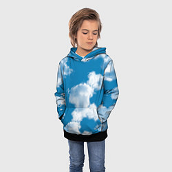 Толстовка-худи детская Небо в облаках, цвет: 3D-черный — фото 2