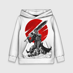 Толстовка-худи детская Гатс Черный мечник, цвет: 3D-белый