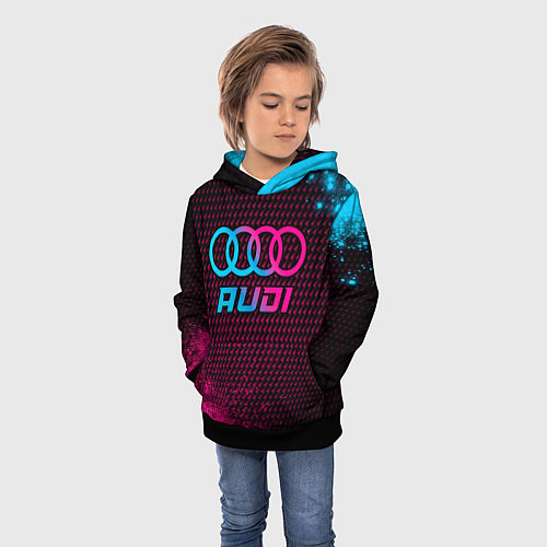 Детская толстовка Audi - neon gradient / 3D-Черный – фото 3